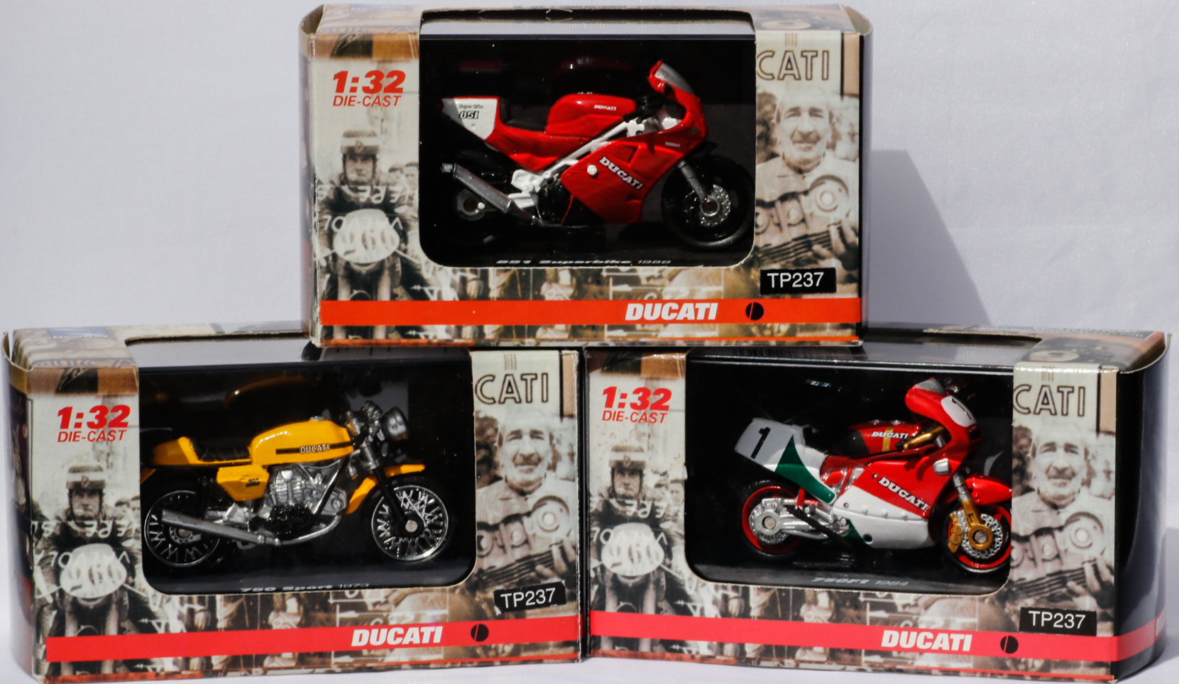 New-Ray toys 1:12 and 1:32 scale model motorcycles